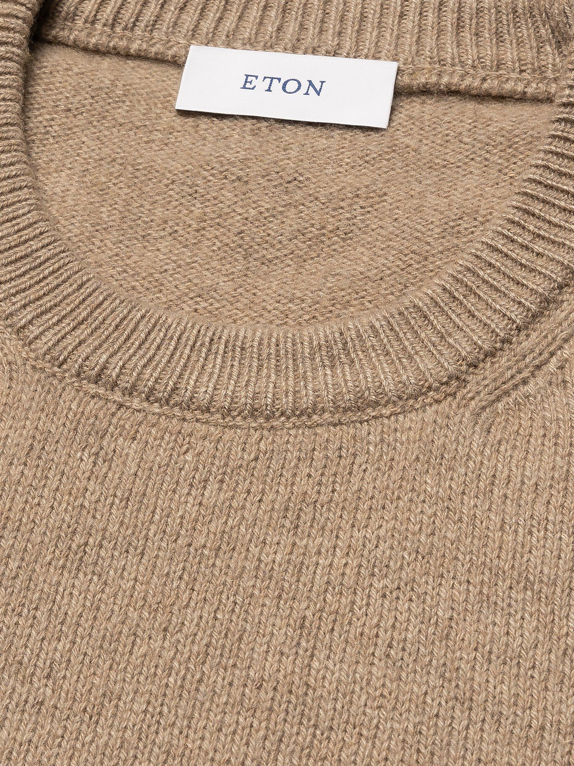 Product image 6 of 7, which shows Eton Crew Neck Cashmere Jumper, Beige, M