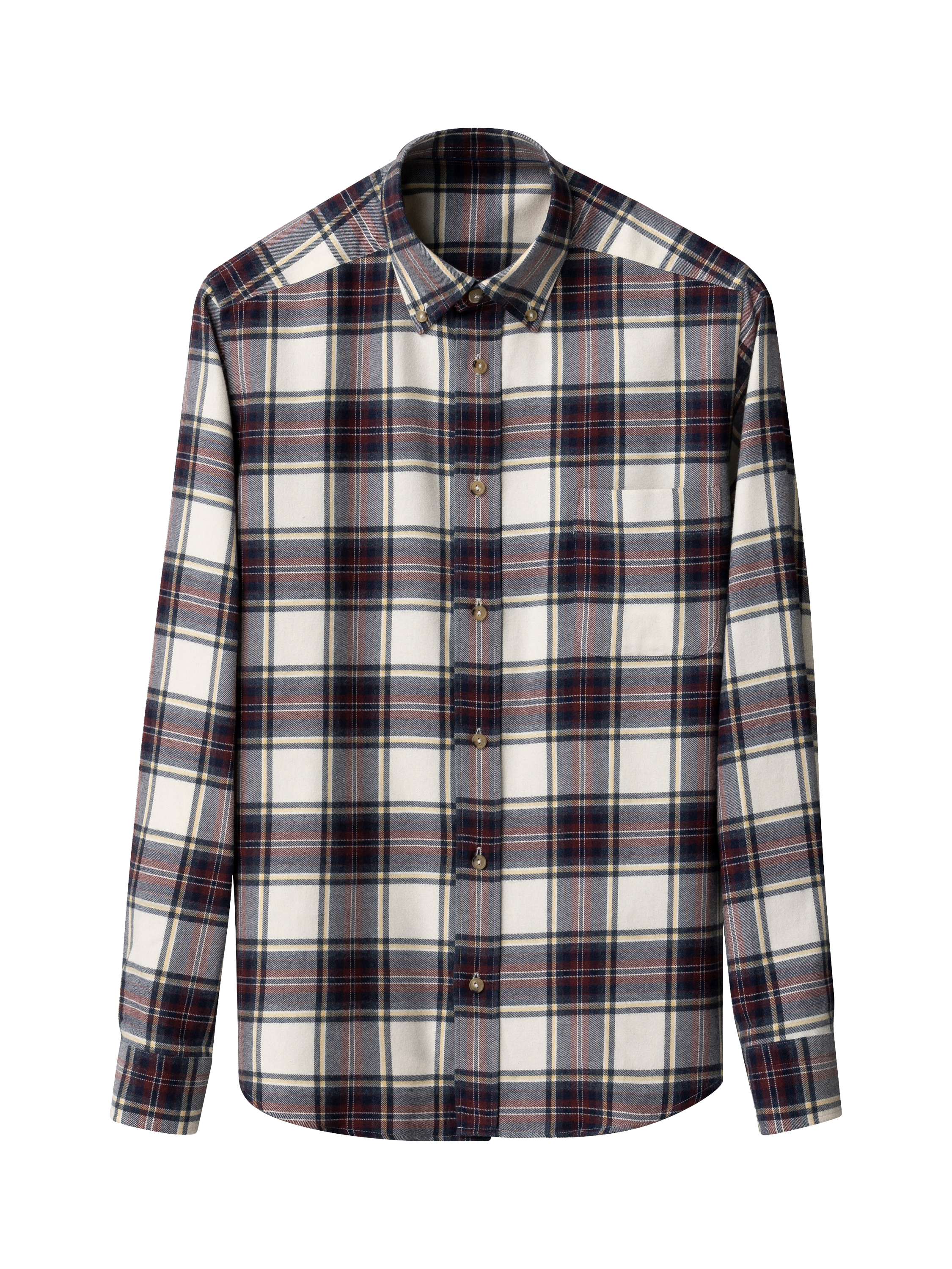 Product image 5 of 8, which shows Eton Button Down Collar Check Cotton Shirt, Navy Blue, S