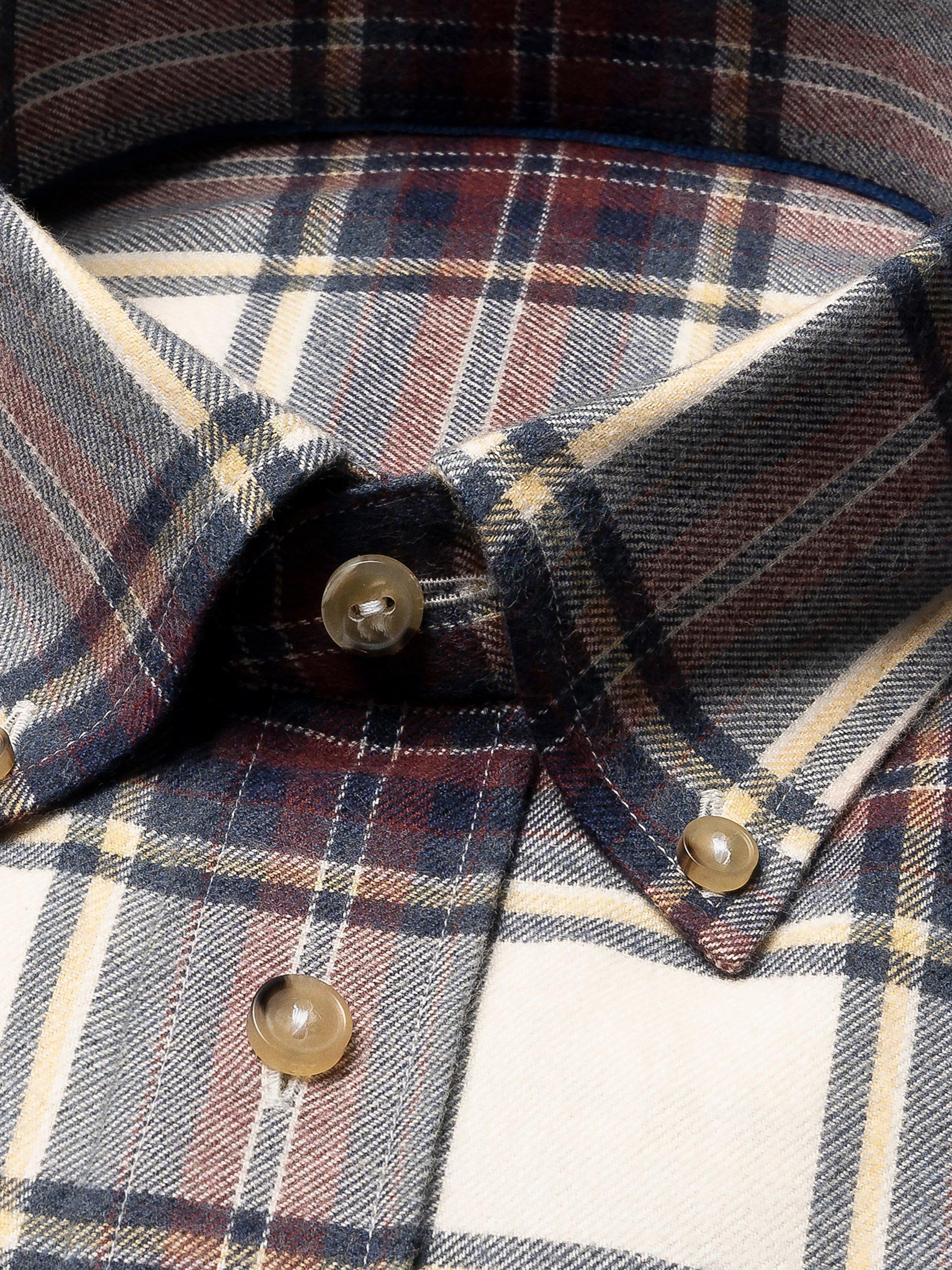 Product image 6 of 8, which shows Eton Button Down Collar Check Cotton Shirt, Navy Blue, S