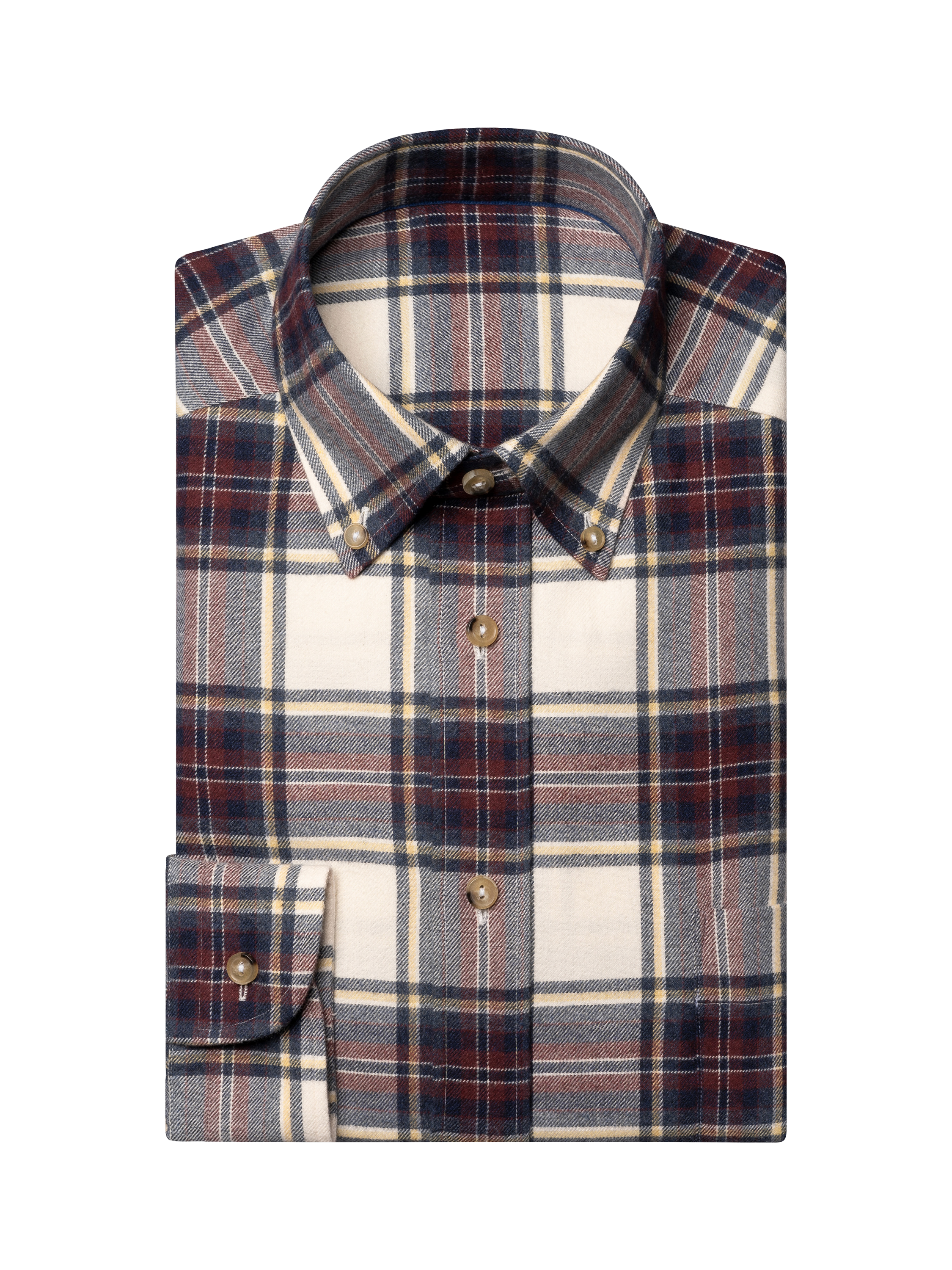 Product image 8 of 8, which shows Eton Button Down Collar Check Cotton Shirt, Navy Blue, S