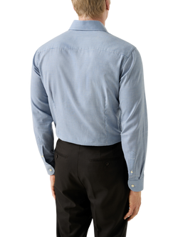 Eton Micro Check Supima Cotton Shirt, Mid Blue - view 2, Mid Blue