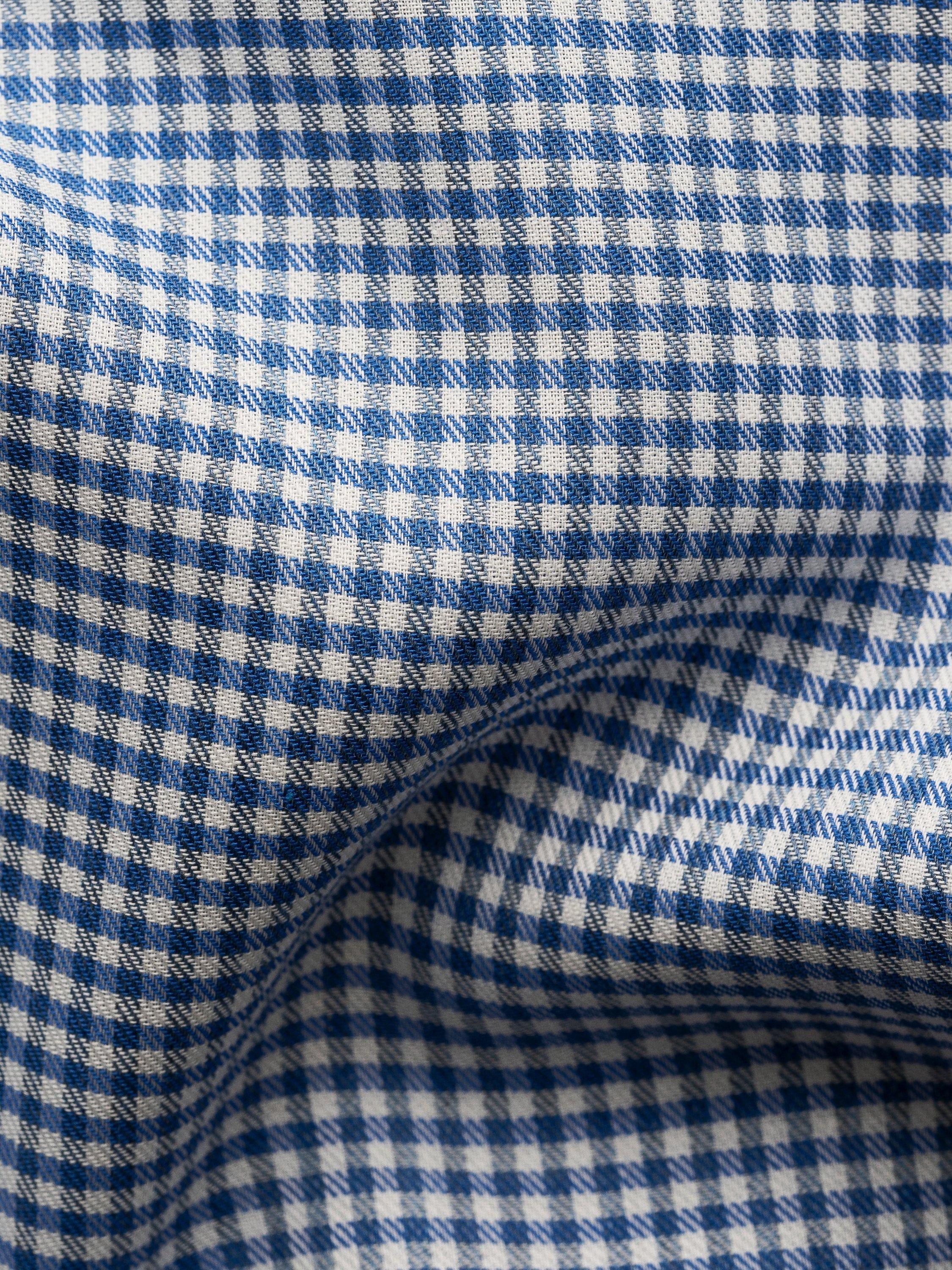 Product image 7 of 8, which shows Eton Micro Check Supima Cotton Shirt, Mid Blue, 14.5