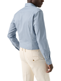 Eton Floral Print Signature Twill Cotton Shirt - view 2, Mid Blue