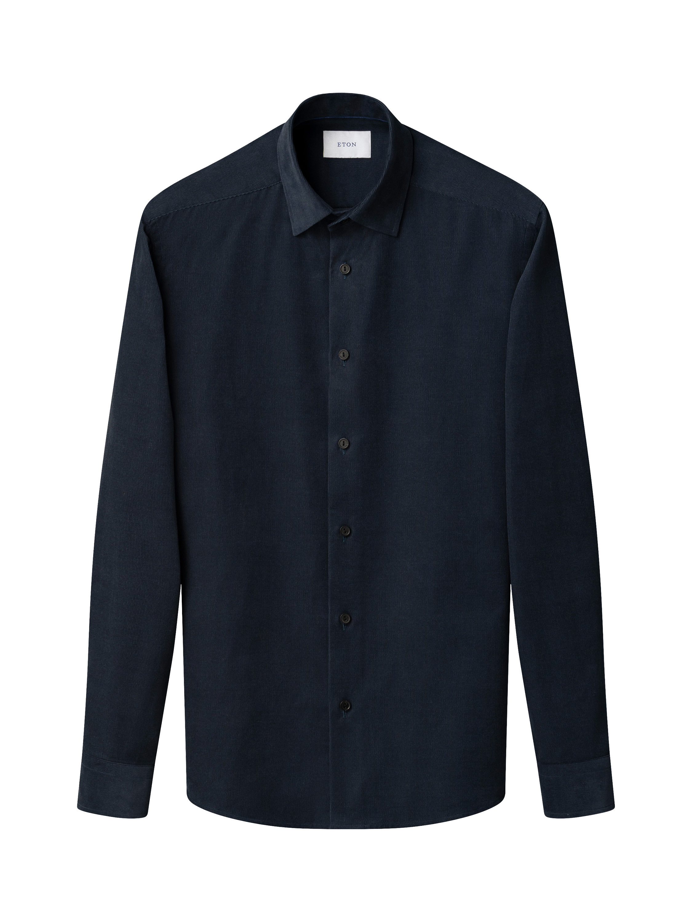 Product image 5 of 8, which shows Eton Plain Corduroy Shirt, Navy Blue, S