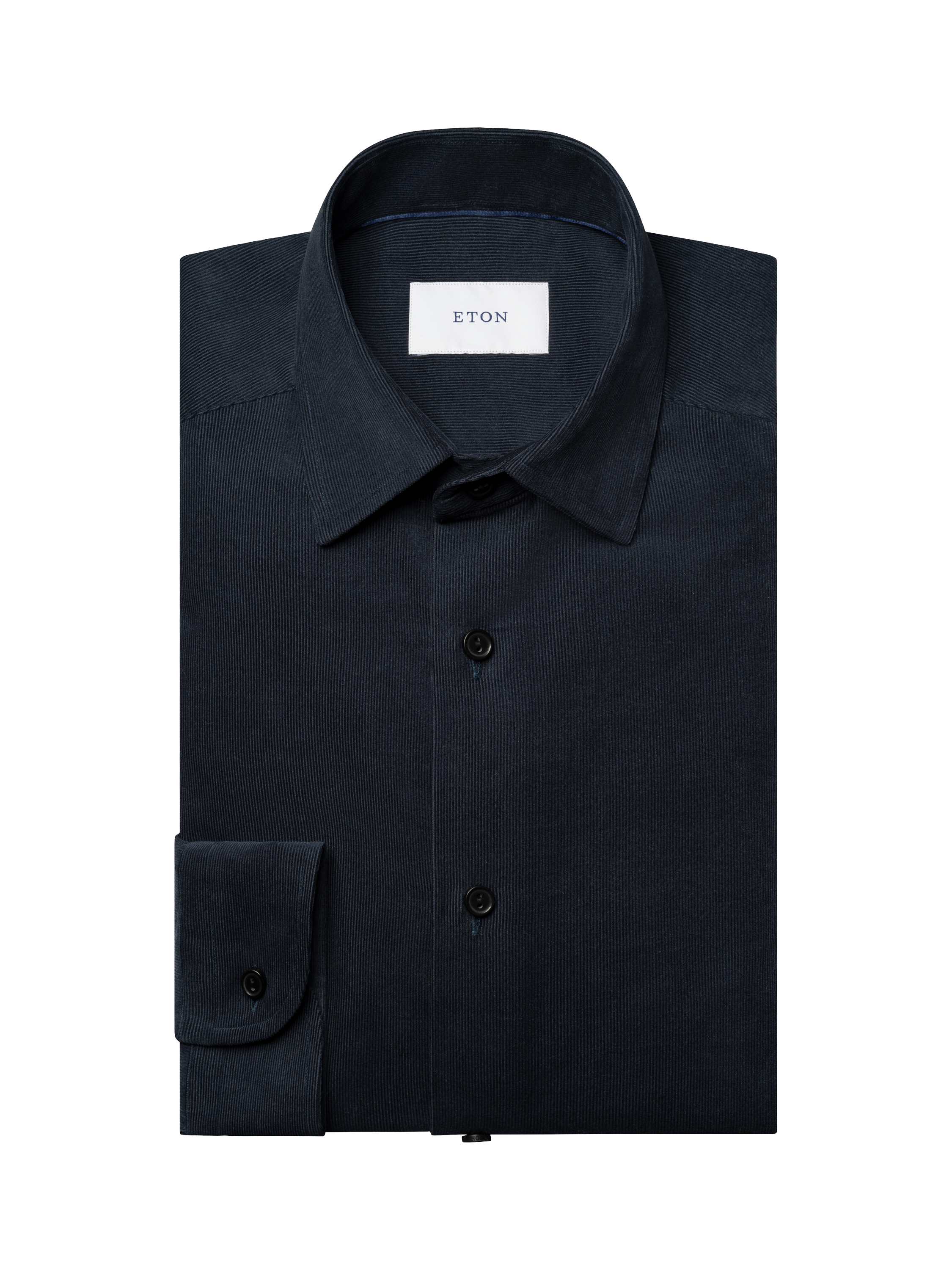 Product image 8 of 8, which shows Eton Plain Corduroy Shirt, Navy Blue, S