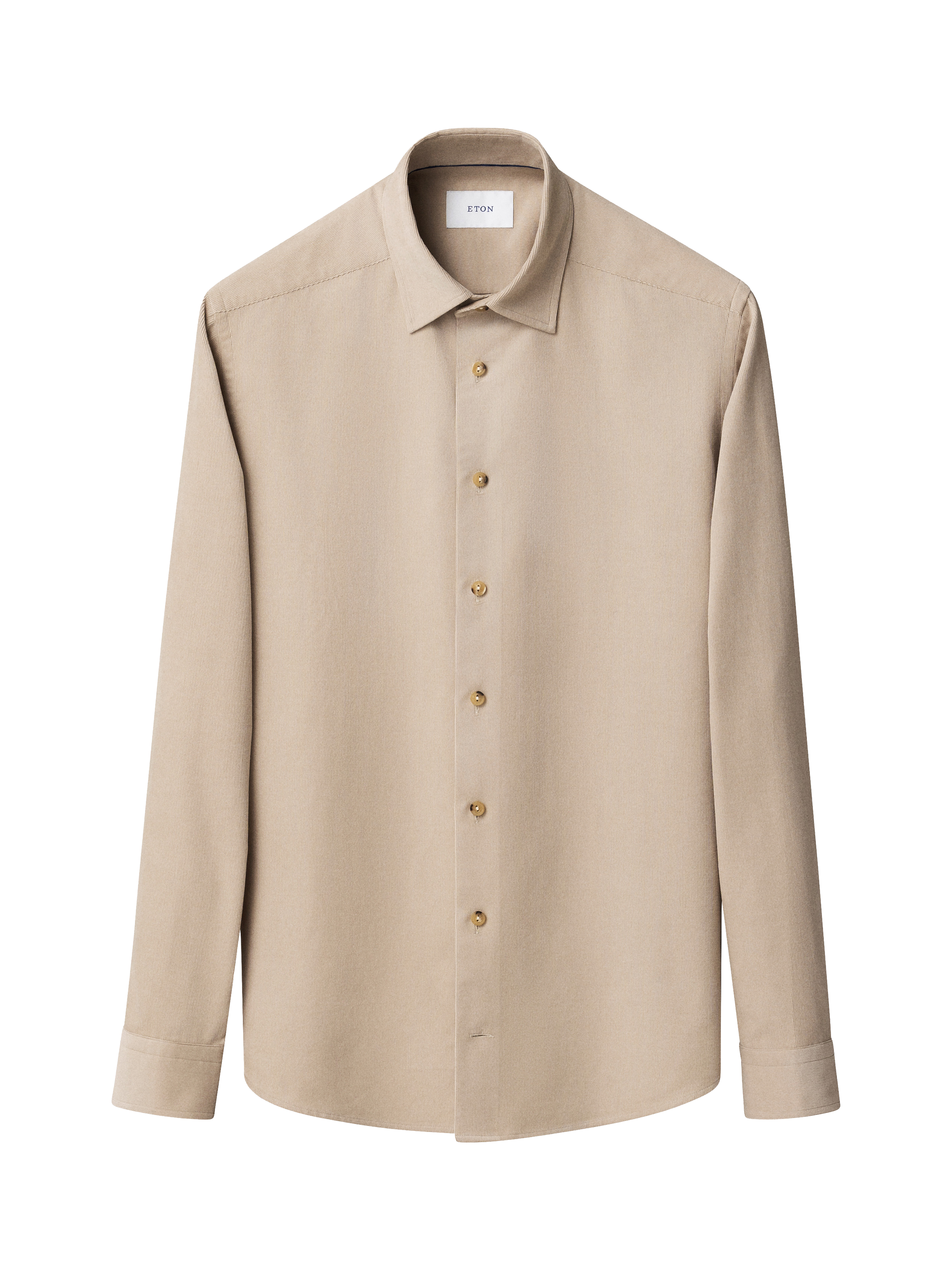 Product image 5 of 8, which shows Eton Plain Corduroy Shirt, Beige, S