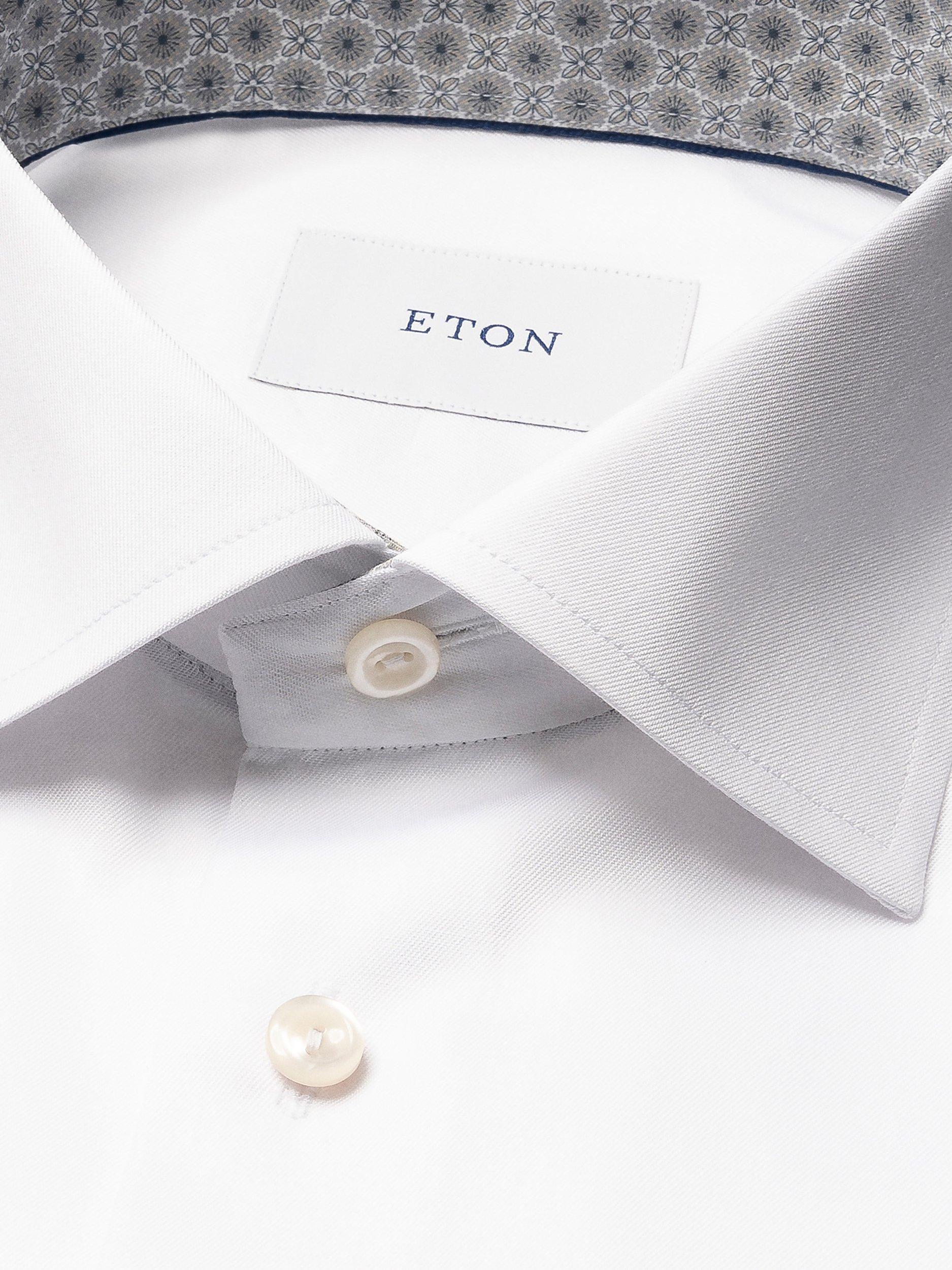 Product image 2 of 4, which shows Eton Signature Twill Cotton Shirt, White, 14.5