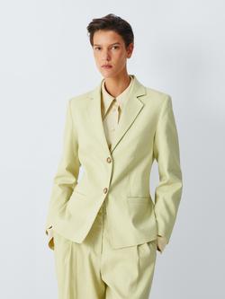 John Lewis x REJINA PYO Linen Rich Belted Blazer, Spring Green, Spring Green