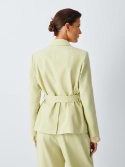 John Lewis x REJINA PYO Linen Rich Belted Blazer, Spring Green - view 2, Spring Green