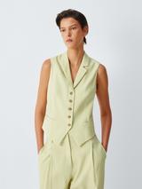 John Lewis x REJINA PYO Linen Rich Tailored Waistcoat, Spring Green