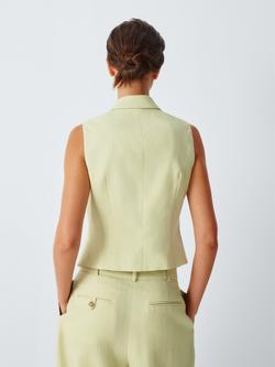John Lewis x REJINA PYO Linen Rich Tailored Waistcoat, Spring Green - view 2, Spring Green