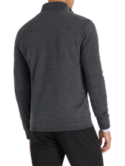 SPOKE Merino Half Zip Slim Fit Jumper - view 2, Charcoal