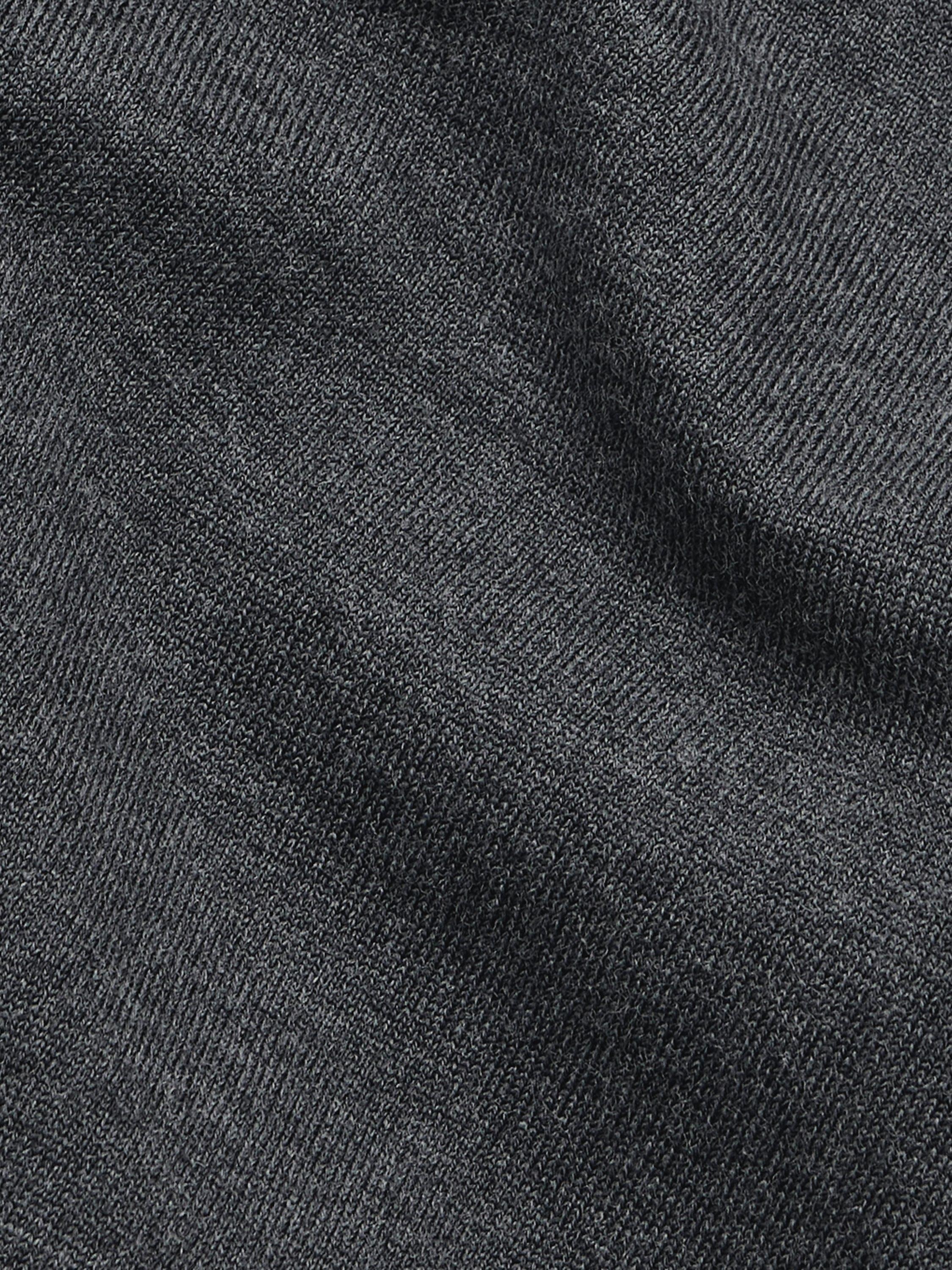 Product image 8 of 9, which shows SPOKE Merino Half Zip Slim Fit Jumper, Charcoal, S Sht