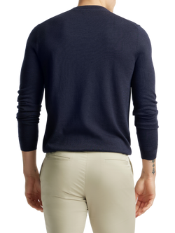SPOKE Merino Crew Slim Fit Jumper - view 2, Dark Navy