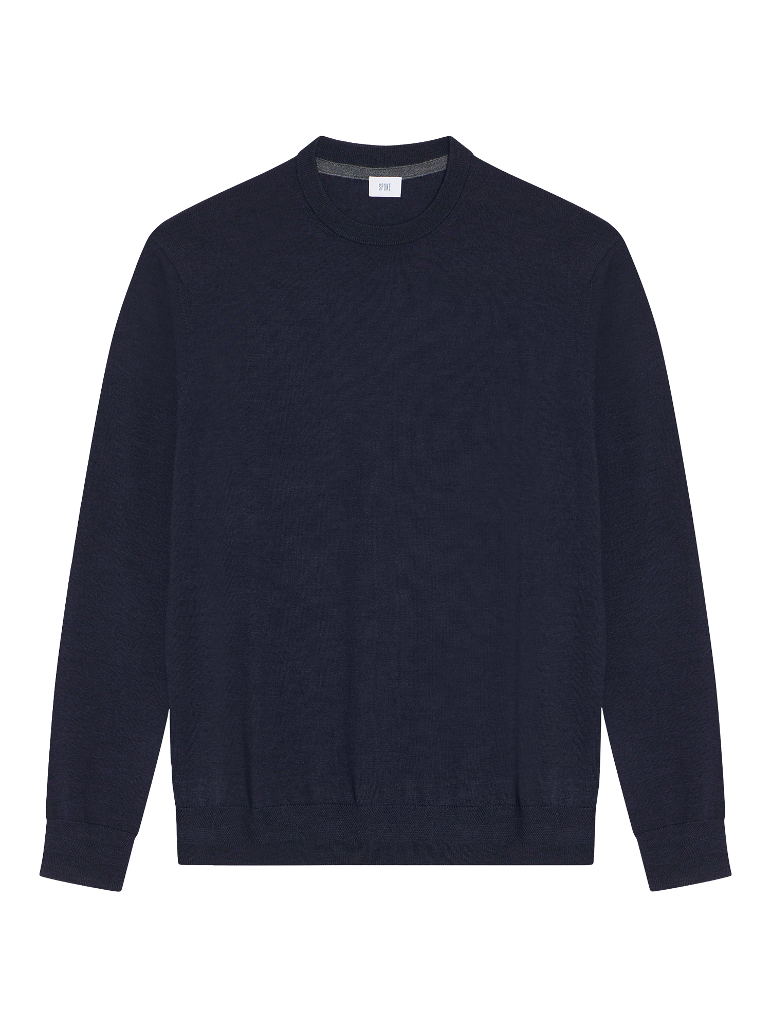 Product image 7 of 7, which shows SPOKE Merino Crew Slim Fit Jumper, Dark Navy, S Sht