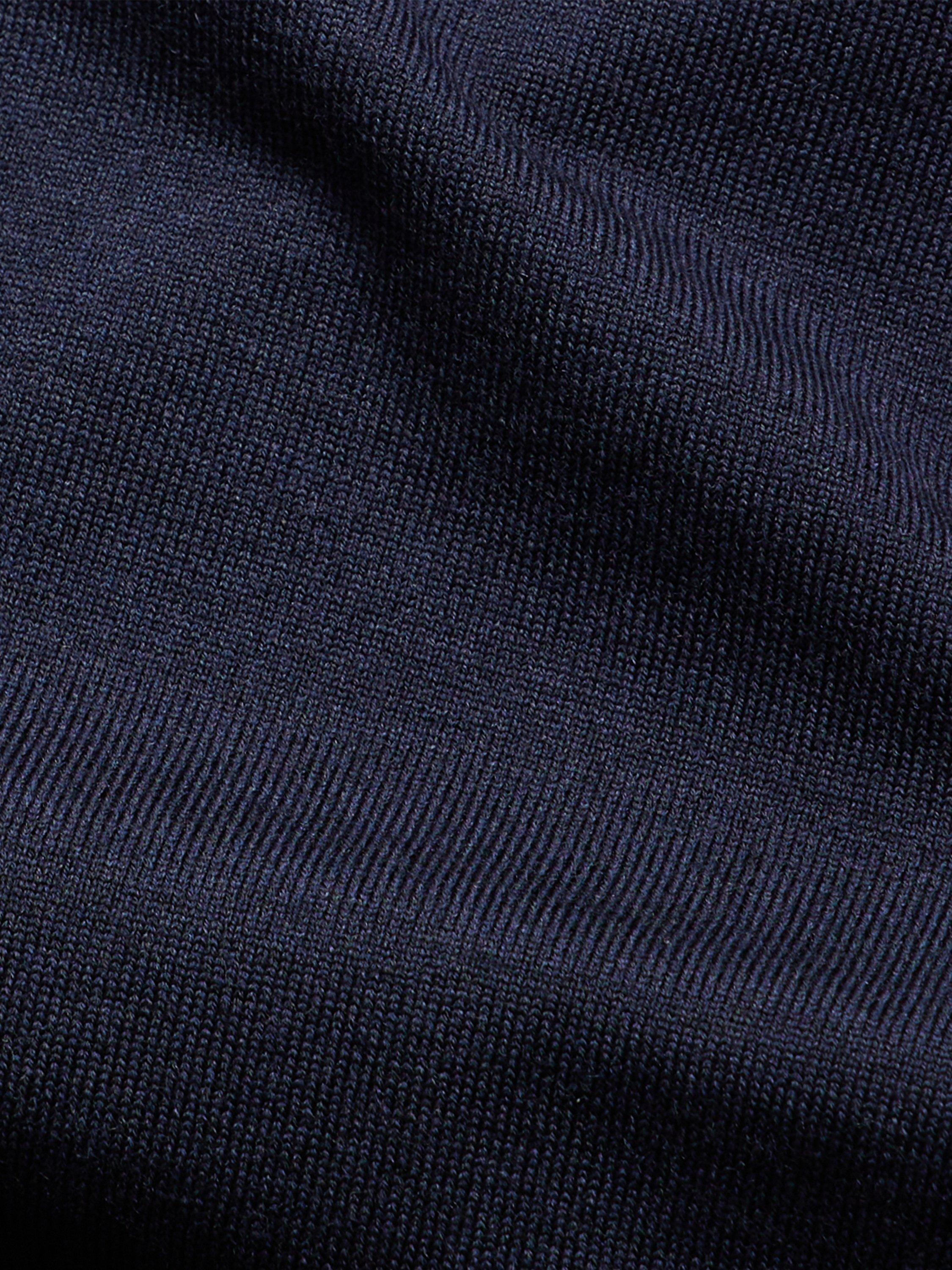 Product image 5 of 6, which shows SPOKE Merino Half Zip Slim Fit Jumper, Dark Navy, S Sht