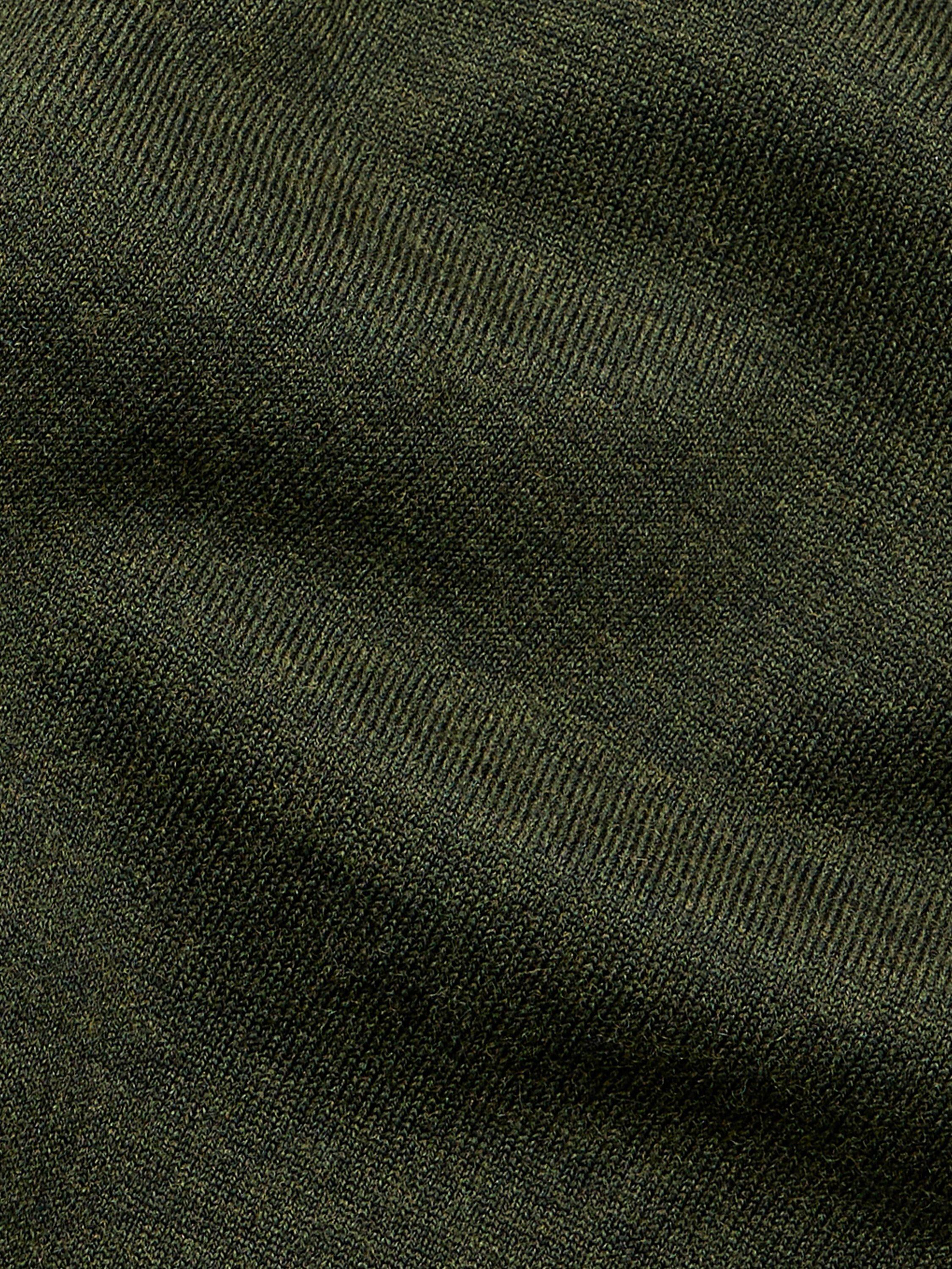 Product image 8 of 9, which shows SPOKE Merino Half Zip Straight Fit Jumper, Forest, S Reg