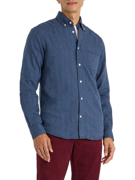 SPOKE Flannel Slim Fit Shirt, Navy Marl
