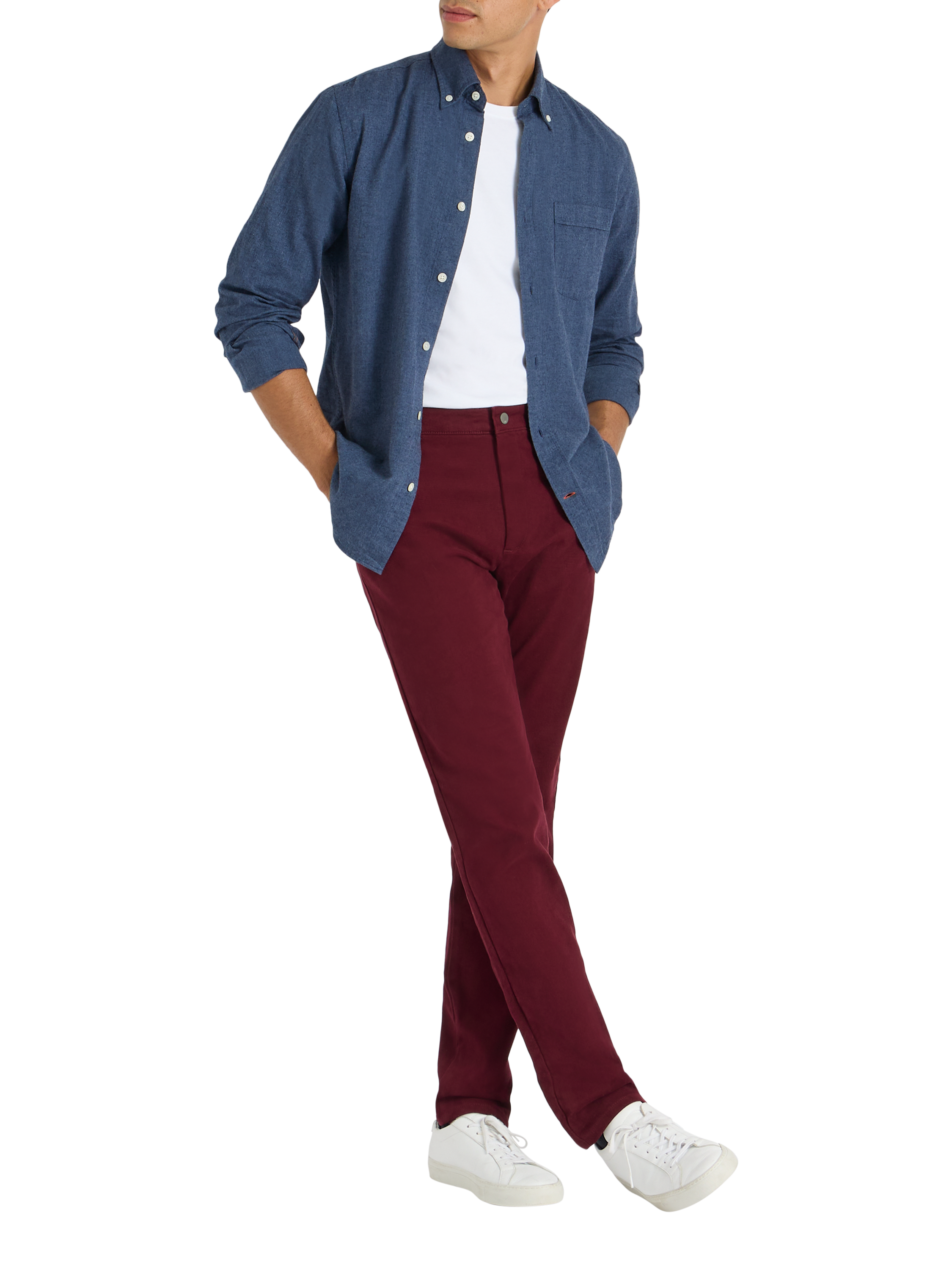 Product image 2 of 10, which shows SPOKE Flannel Slim Fit Shirt, Navy Marl, S Sht