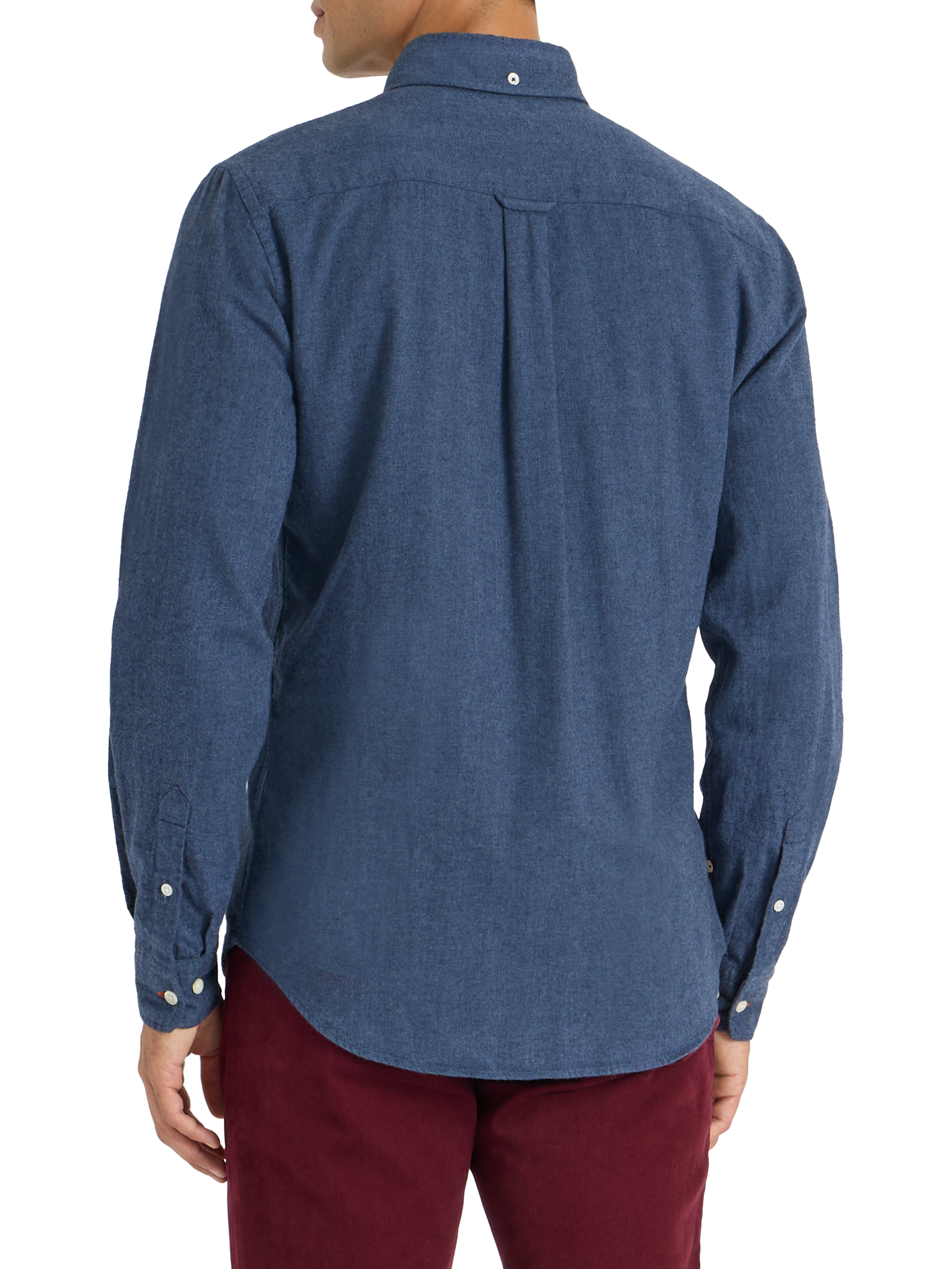 Product image 3 of 10, which shows SPOKE Flannel Slim Fit Shirt, Navy Marl, S Sht