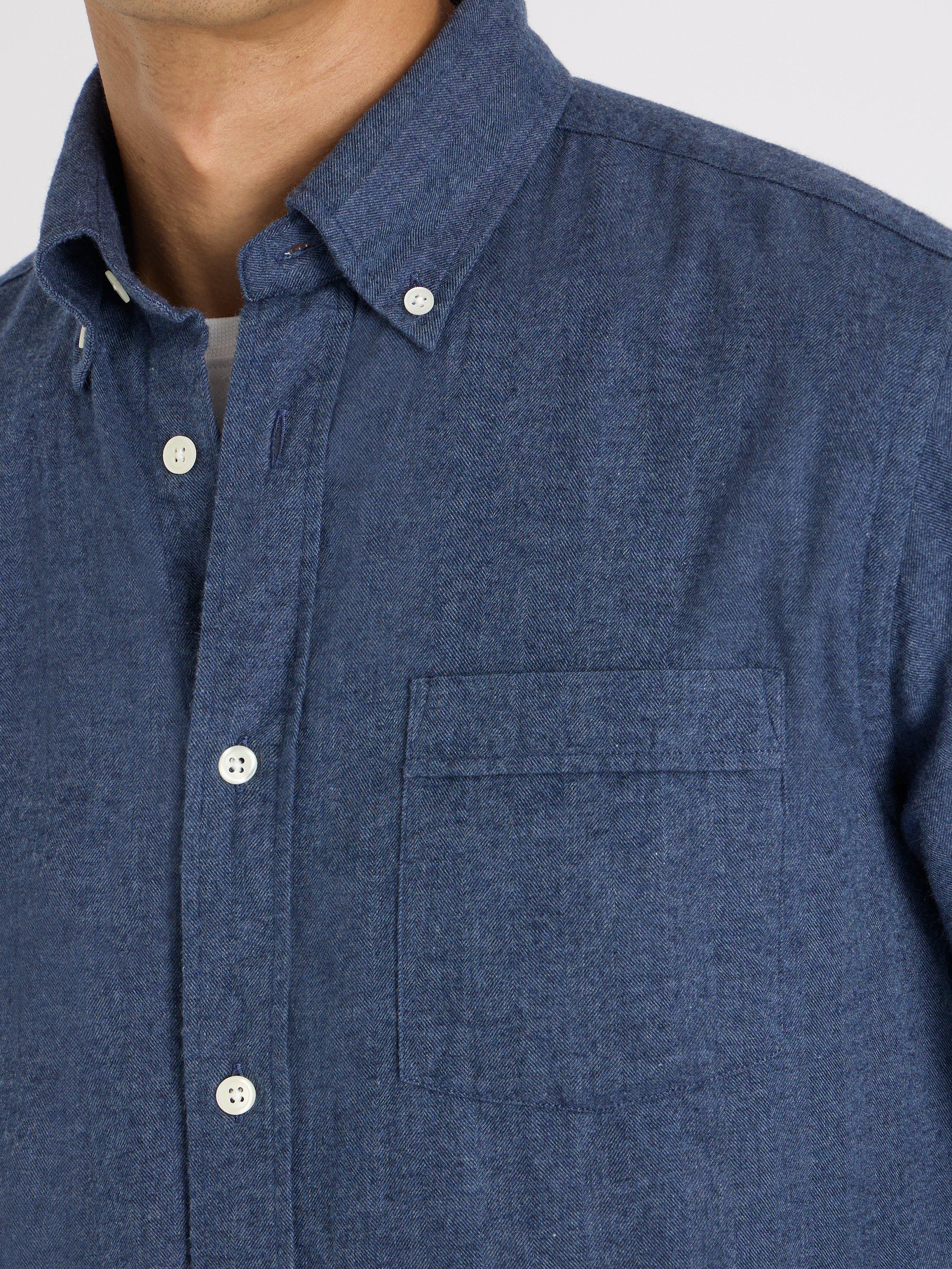 Product image 7 of 10, which shows SPOKE Flannel Slim Fit Shirt, Navy Marl, S Sht