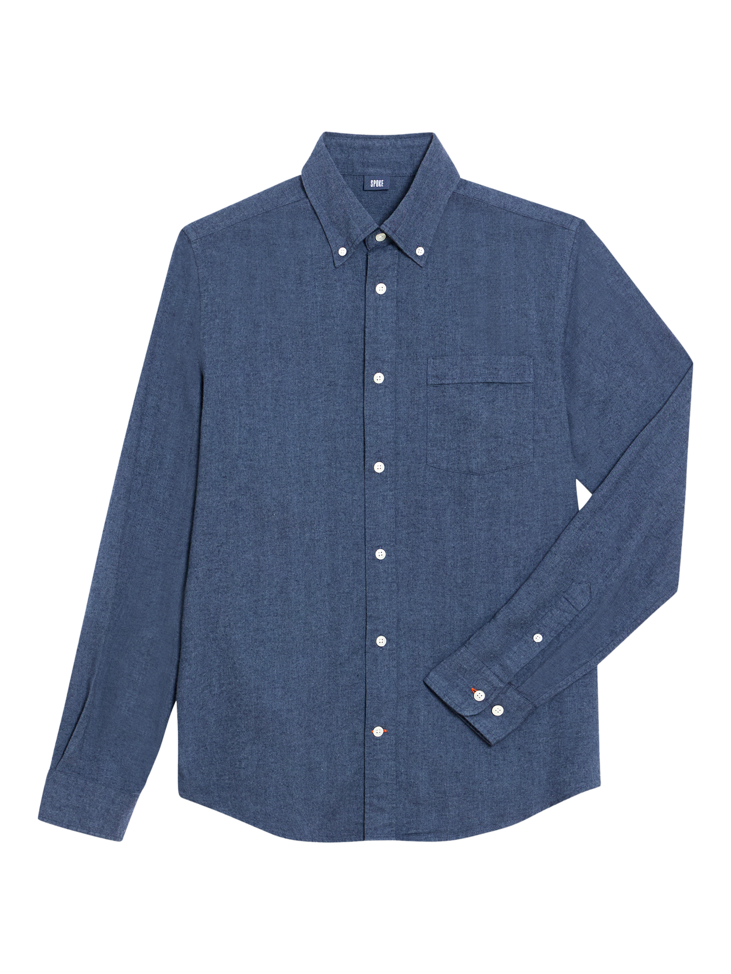 Product image 10 of 10, which shows SPOKE Flannel Slim Fit Shirt, Navy Marl, S Sht