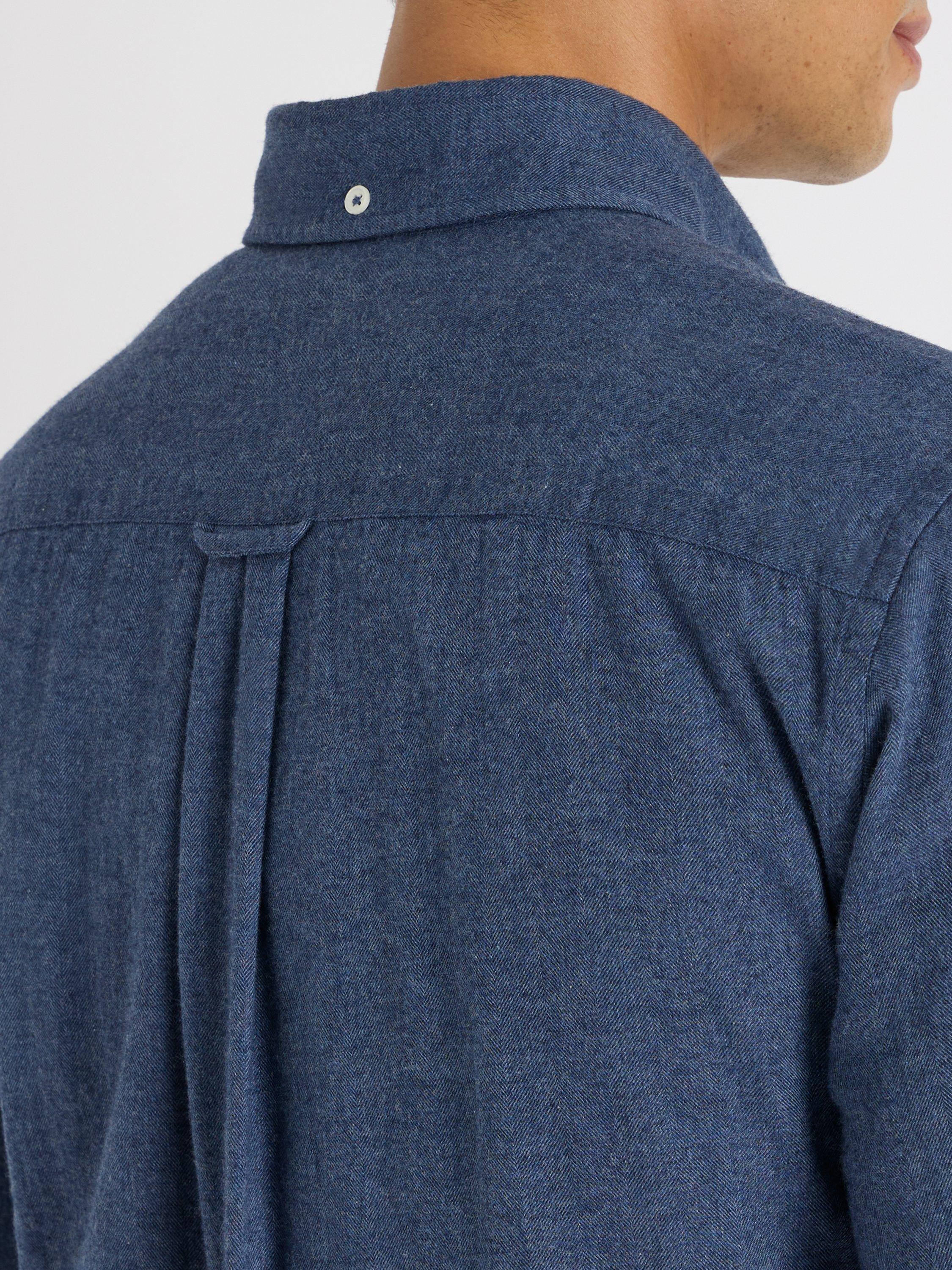 Product image 7 of 9, which shows SPOKE Flannel Straight Fit Shirt, Navy Marl, S Reg
