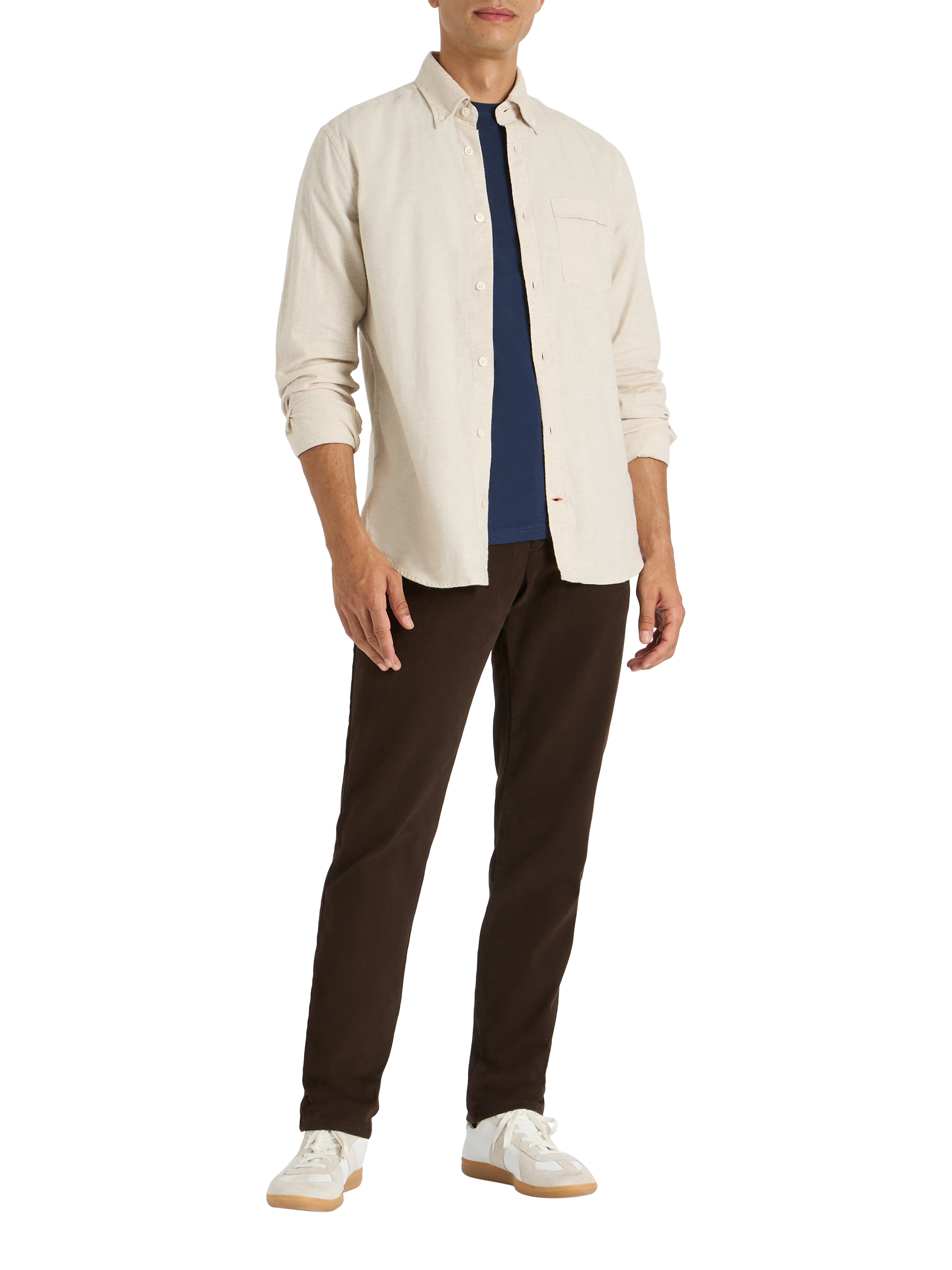 Product image 4 of 10, which shows SPOKE Flannel Slim Fit Shirt, Stone Marl, S Sht