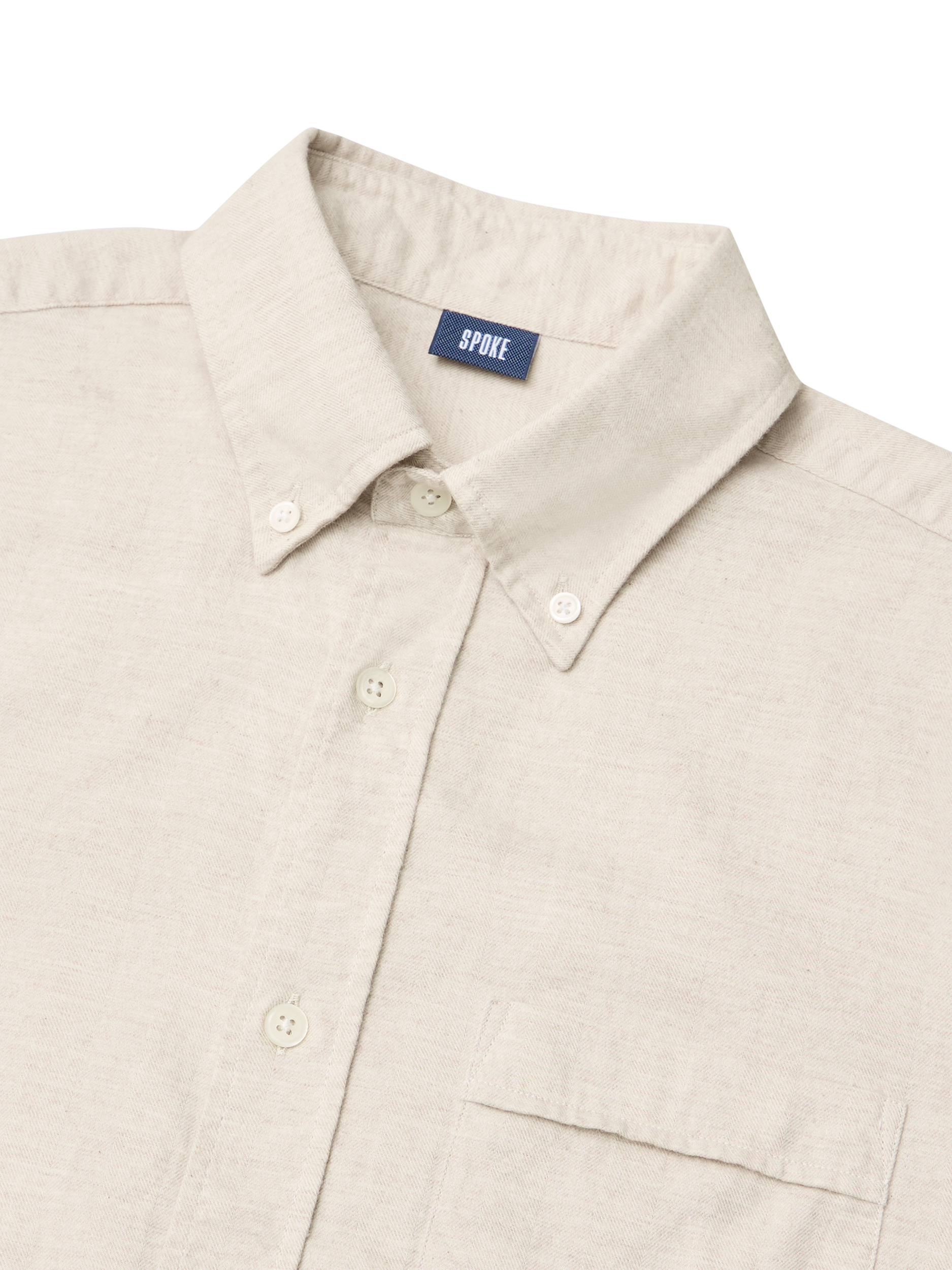 Product image 8 of 10, which shows SPOKE Flannel Slim Fit Shirt, Stone Marl, S Sht