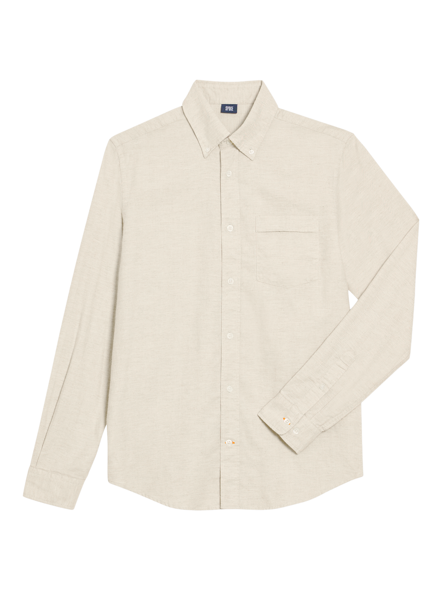 Product image 10 of 10, which shows SPOKE Flannel Straight Fit Shirt, Stone Marl, S Reg