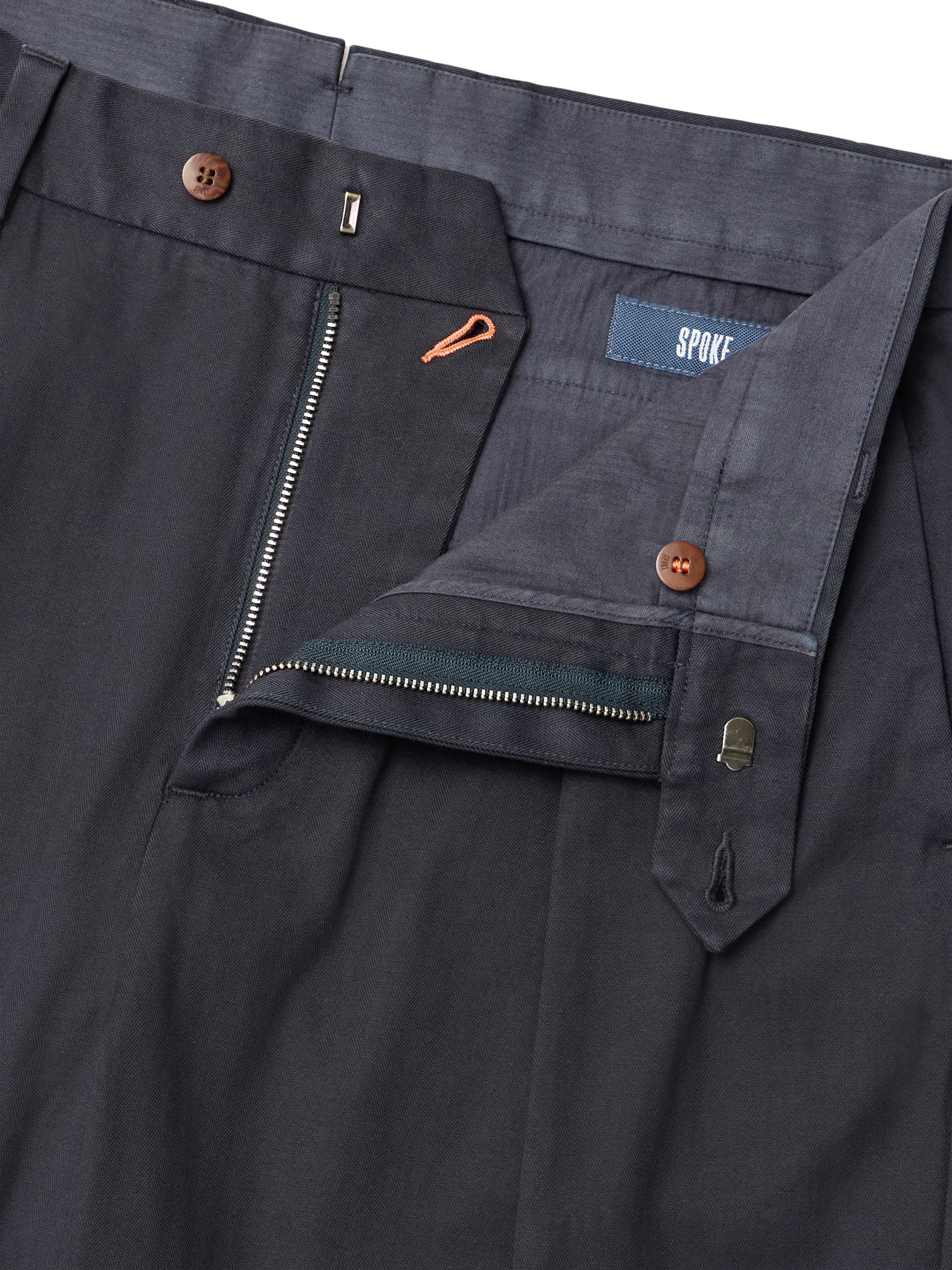 Product image 3 of 4, which shows SPOKE Hackneys Relaxed Fit Chinos, Dark Navy, W28/L30