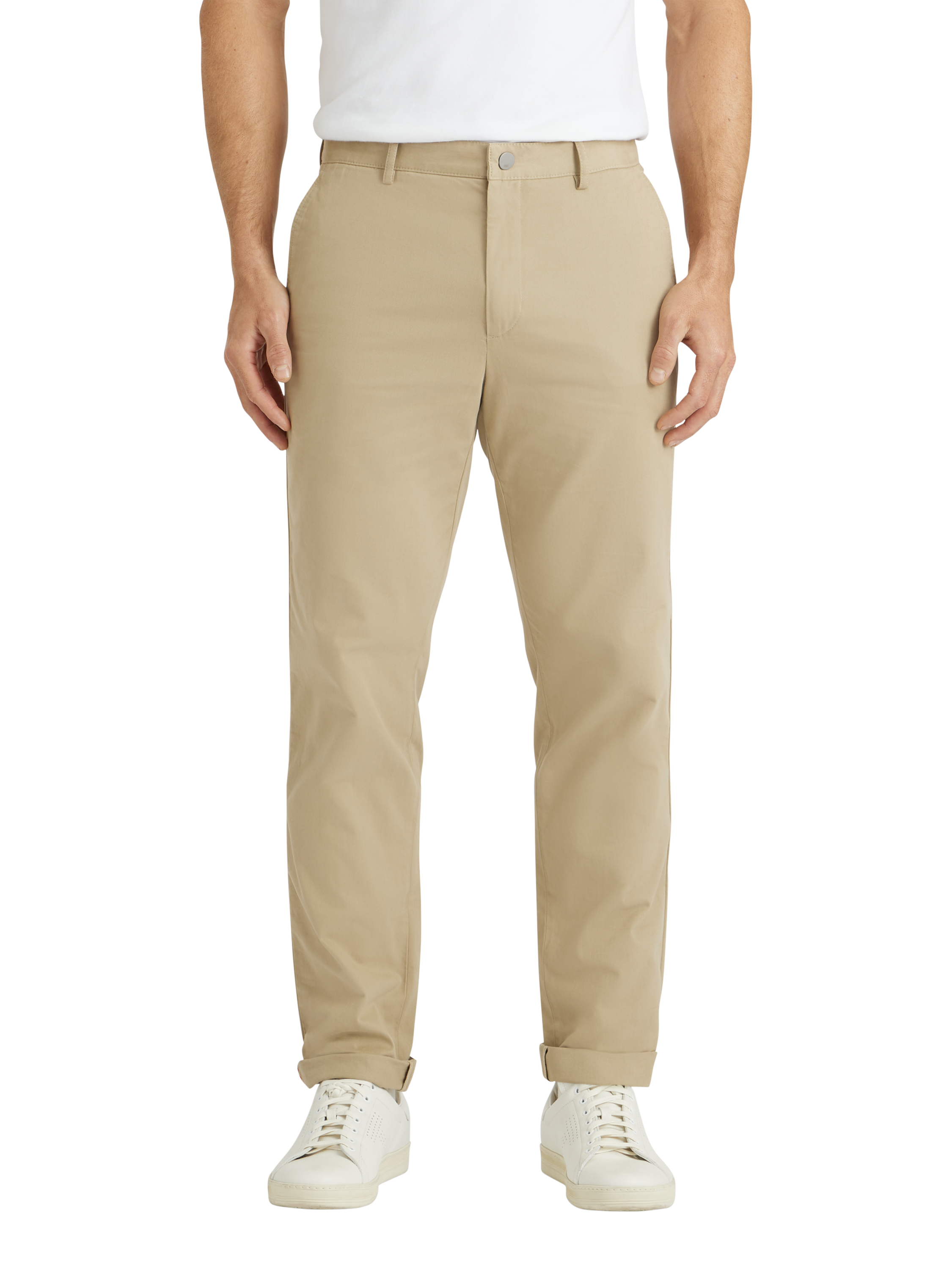 Product image 1 of 7, which shows SPOKE Heroes Cotton Blend Slim Fit Chinos, Beige, W28/L30