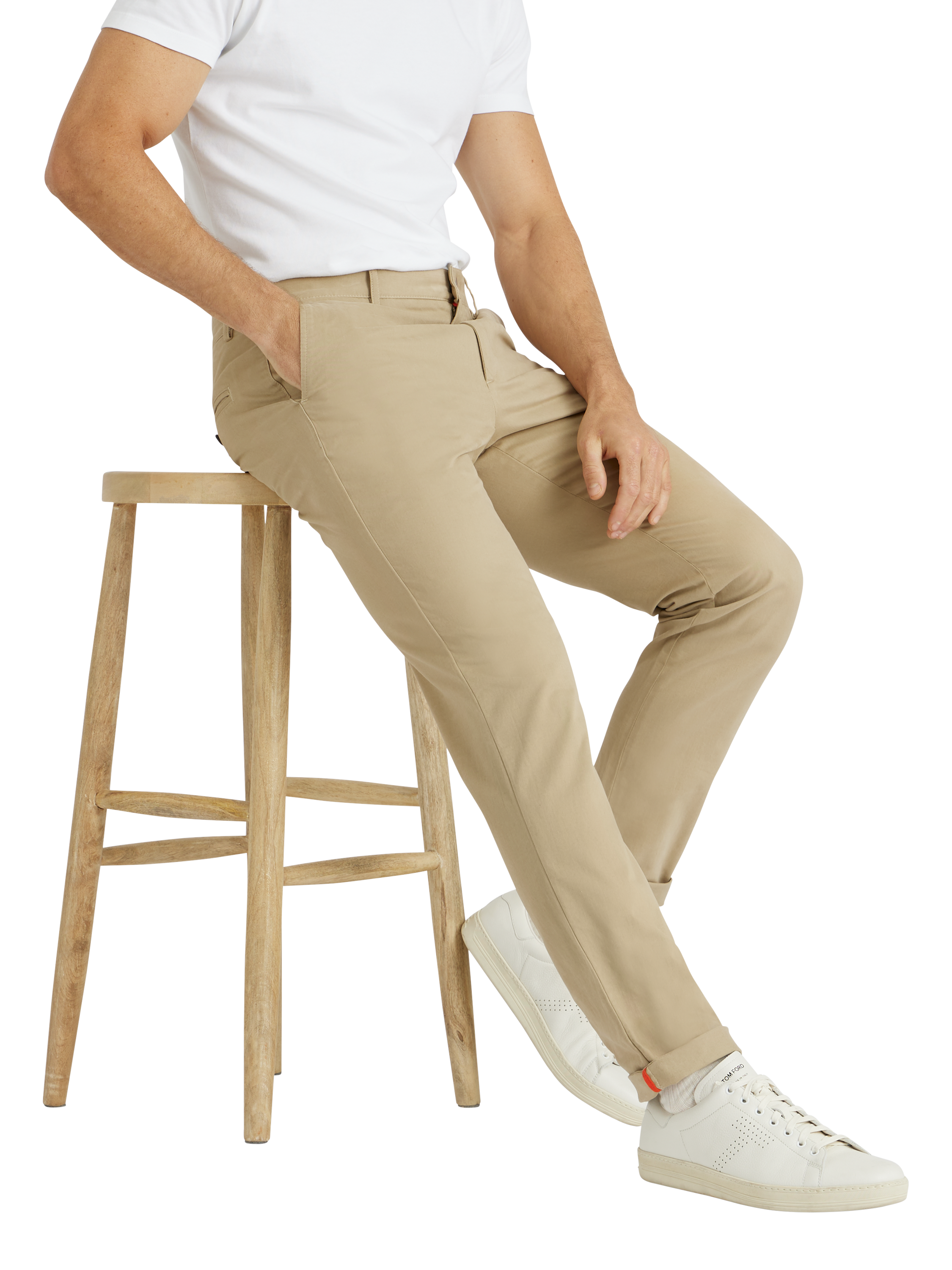 Product image 3 of 7, which shows SPOKE Heroes Cotton Blend Slim Fit Chinos, Beige, W28/L30