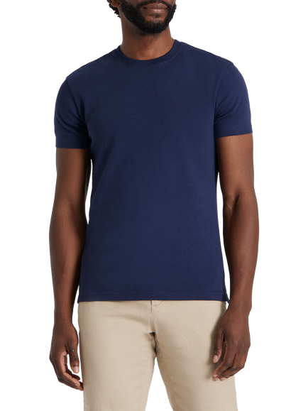 SPOKE Heavyweight Cotton Straight Fit T-Shirt, Navy