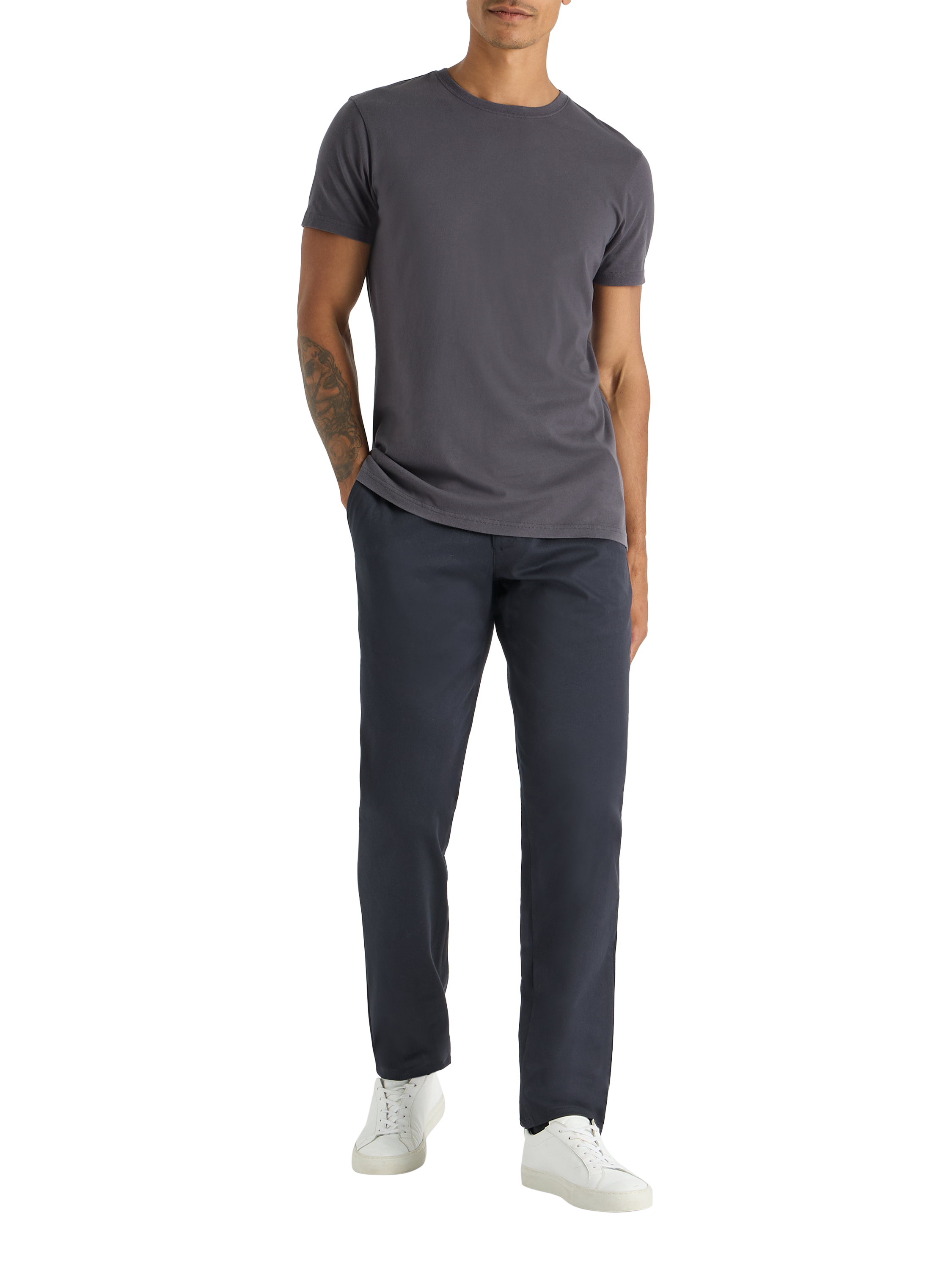 Product image 4 of 9, which shows SPOKE Original Cotton Slim Fit T-Shirt, Graphite, S Sht