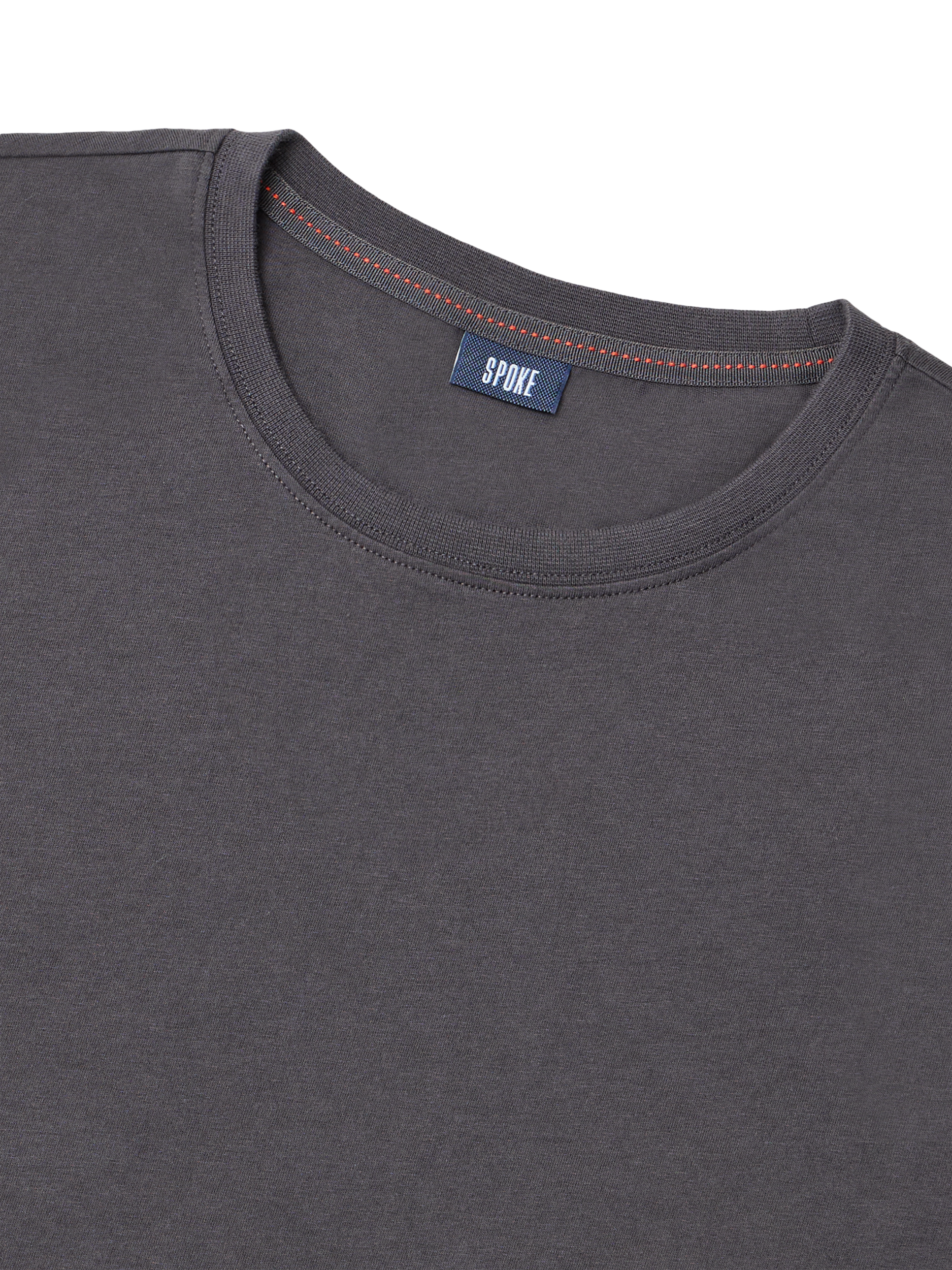Product image 8 of 8, which shows SPOKE Original Cotton Straight Fit T-Shirt, Graphite, S Reg