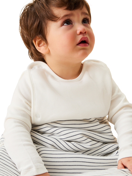 MORI Baby Sleeping Bag, 2.5 Tog, Grey Stripe - view 2, Grey Stripe
