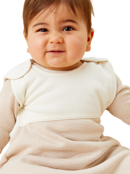 MORI Baby Sleeping Bag, 1.5 Tog, Oatmeal Stripe - view 2, Oatmeal Stripe