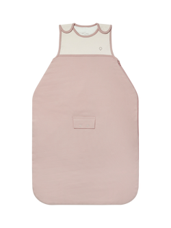 MORI Ribbed Fabric Baby Sleeping Bag, 1.5 Tog, Blush/Ecru, Blush & Ecru