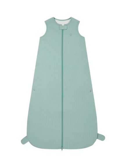 MORI Ribbed Fabric Adjustable Length Baby Sleeping Bag, 1.5 Tog, Mint, Mint