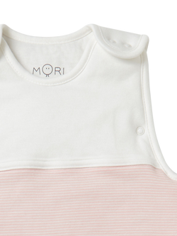 MORI Baby Sleeping Bag, 0.5 Tog, Blush Stripe - view 2, Blush Stripe