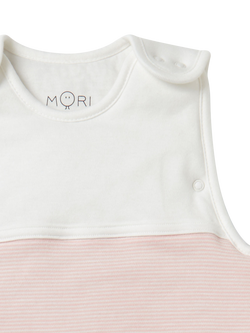 MORI Baby Sleeping Bag, 1.5 Tog, Blush Stripe - view 2, Blush Stripe