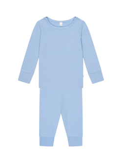 MORI Kids' Ribbed Pyjamas, Hydrangea, Hydrangea
