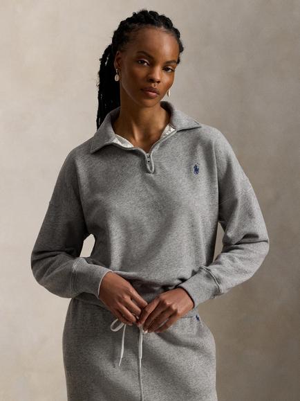 Polo Ralph Lauren Logo Fleece Sweatshirt, Dark Vintage Heather, Dark Vintage Heather