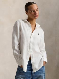 Polo Ralph Lauren Classic Fit Pure Linen Shirt, White, White