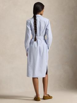 Polo Ralph Lauren Cory Stripe Oxford Belted Shirt Dress, Harbor Blue/White - view 2, Harbor Blue/White