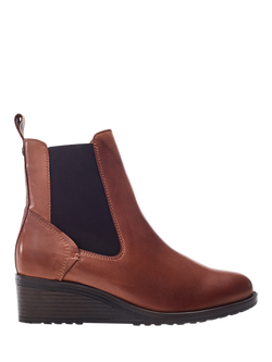 Moda in Pelle Bezzie Wedge Leather Ankle Boots, Tan