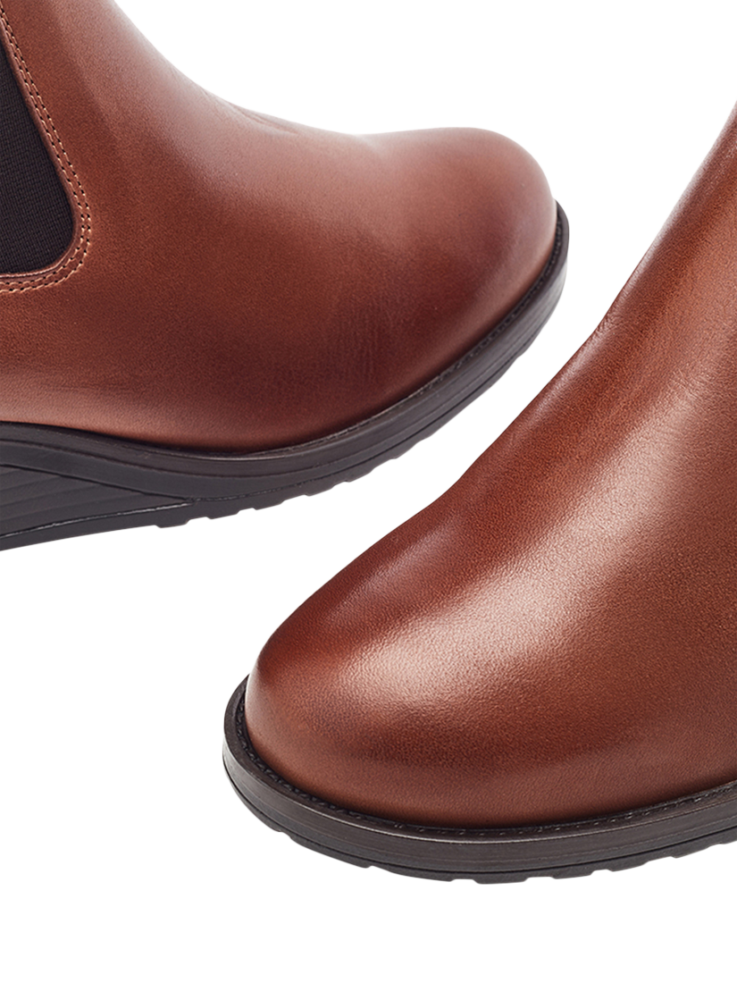 Product image 2 of 2, which shows Moda in Pelle Bezzie Wedge Leather Ankle Boots, Tan, 3