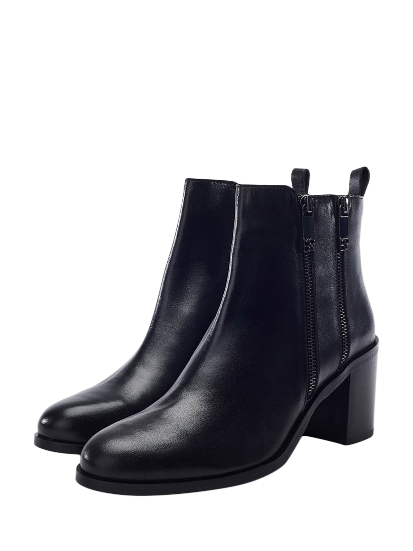 Product image 2 of 4, which shows Moda in Pelle Peytona Leather Ankle Boots, Black, 3