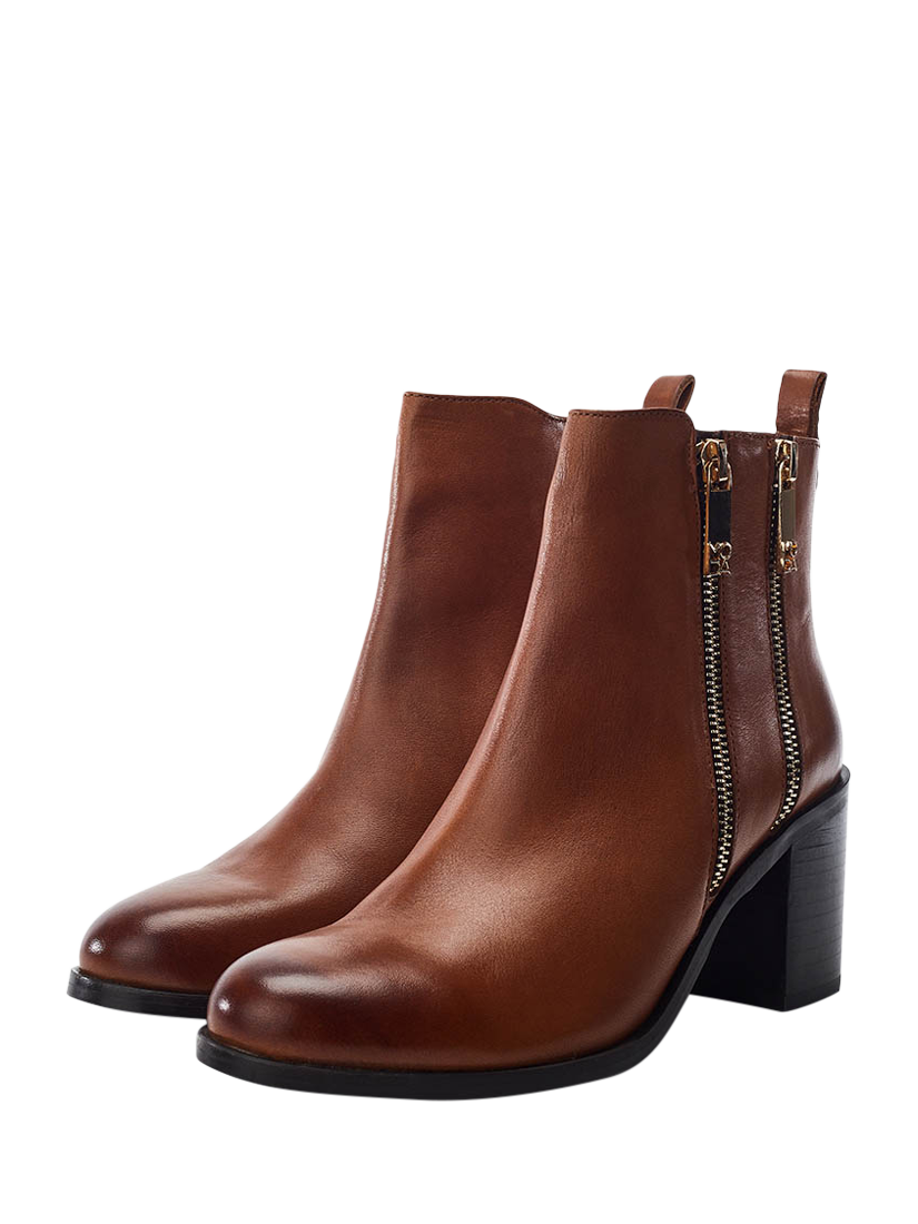Product image 2 of 4, which shows Moda in Pelle Peytona Leather Ankle Boots, Tan, 3